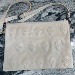 IO PELLE  Skull Embossed Leather Crossbody Bag